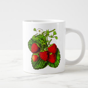 Illustration av botaniska jordgubbar jumbo mugg