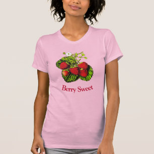 Illustration av botaniska jordgubbar - Röda bär T Shirt