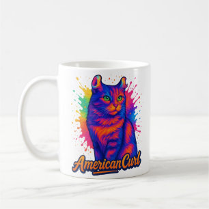 Illustration av brant amerikansk katt kaffemugg