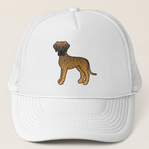 Illustration av brindle Grand Danois-hund i teckna Keps