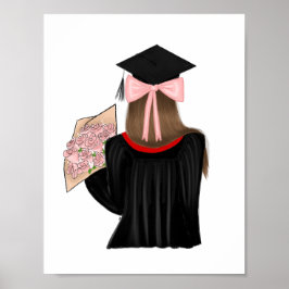 Illustration av Brown Hair Coquette Student Mode Poster