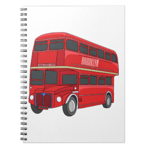 illustration av buss-tecknaden dubbla-decker anteckningsbok
