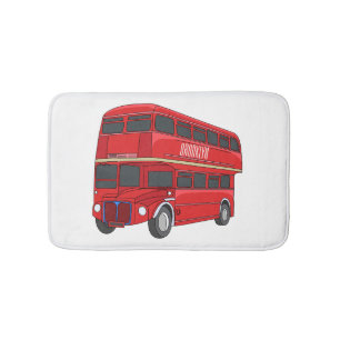 illustration av buss-tecknaden dubbla-decker badrumsmatta