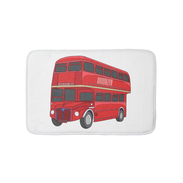 illustration av buss-tecknaden dubbla-decker badrumsmatta (Framsidan)