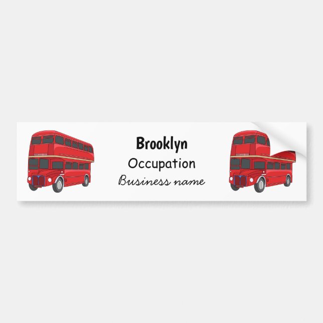 illustration av buss-tecknaden dubbla-decker bildekal (Framsidan)