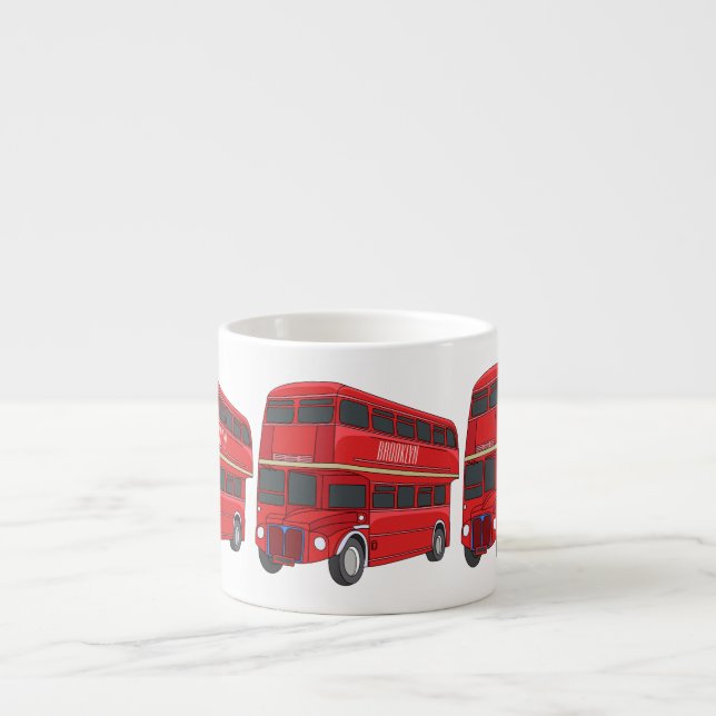illustration av buss-tecknaden dubbla-decker espressomugg (Framsidan)