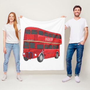 illustration av buss-tecknaden dubbla-decker fleecefilt