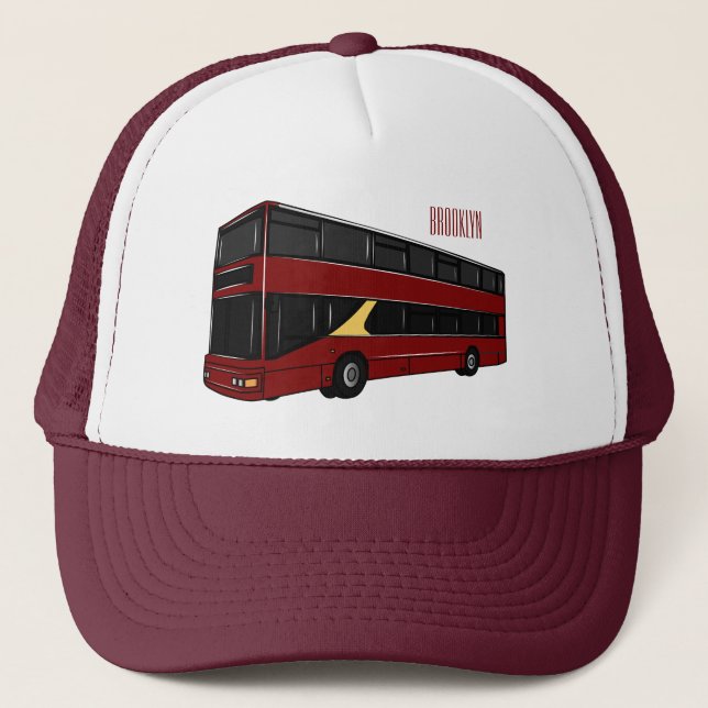 illustration av buss-tecknaden dubbla-decker keps (Framsida)