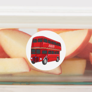 illustration av buss-tecknaden dubbla-decker klistermärke