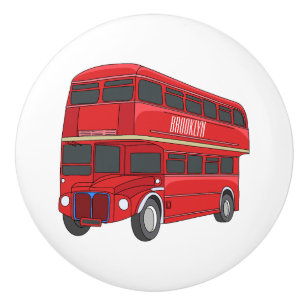 illustration av buss-tecknaden dubbla-decker knopp