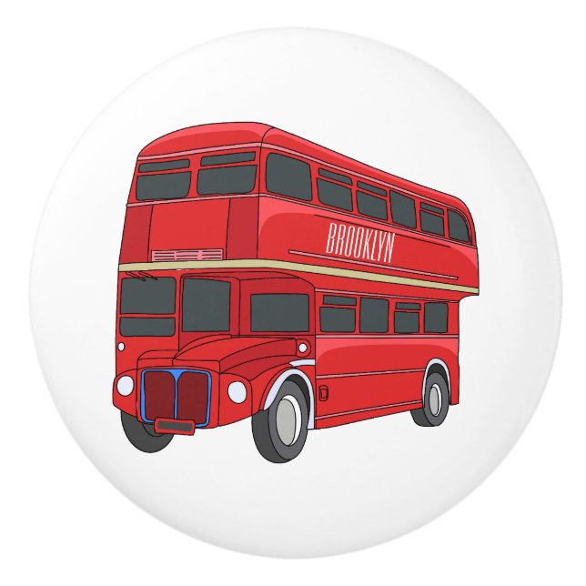 illustration av buss-tecknaden dubbla-decker knopp (Framsidan)