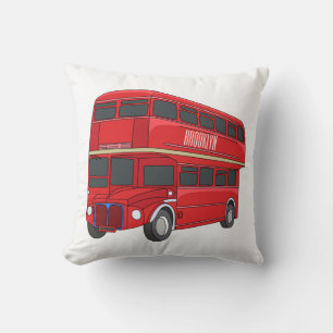 illustration av buss-tecknaden dubbla-decker kudde