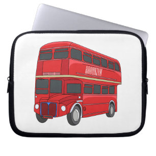 illustration av buss-tecknaden dubbla-decker laptop fodral