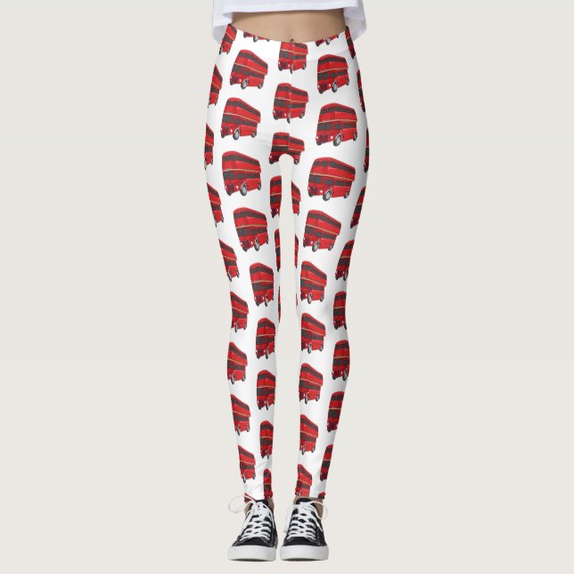 illustration av buss-tecknaden dubbla-decker leggings (Framsida)