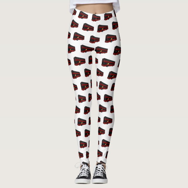 illustration av buss-tecknaden dubbla-decker leggings (Framsida)