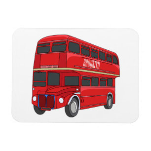 illustration av buss-tecknaden dubbla-decker magnet