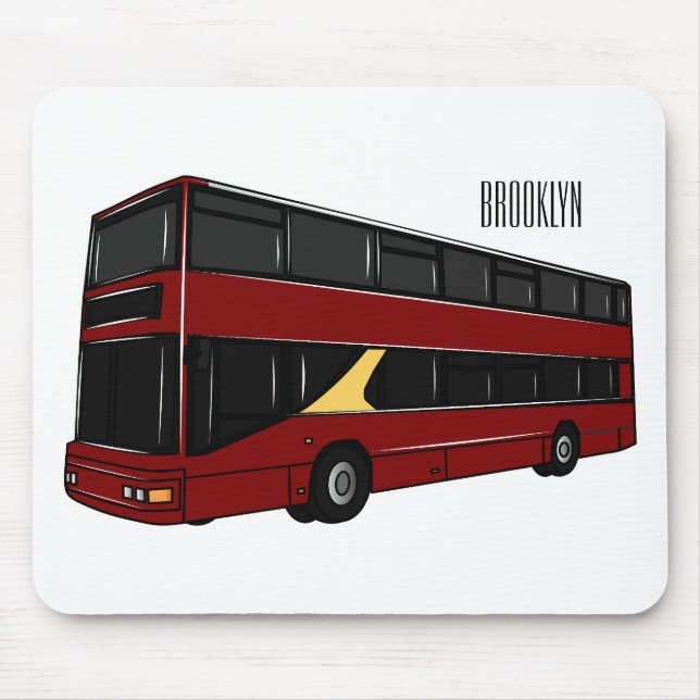 illustration av buss-tecknaden dubbla-decker musmatta (Framsidan)