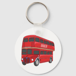 illustration av buss-tecknaden dubbla-decker nyckelring