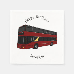 illustration av buss-tecknaden dubbla-decker pappersservett