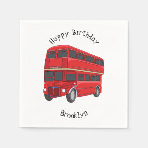 illustration av buss-tecknaden dubbla-decker pappersservett