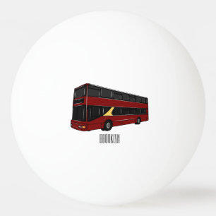 illustration av buss-tecknaden dubbla-decker pingisboll