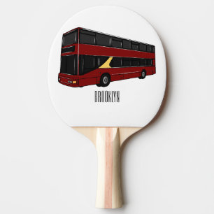 illustration av buss-tecknaden dubbla-decker pingisracket