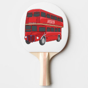 illustration av buss-tecknaden dubbla-decker pingisracket