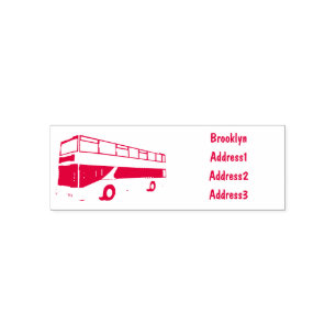 illustration av buss-tecknaden dubbla-decker självfärgande stämpel