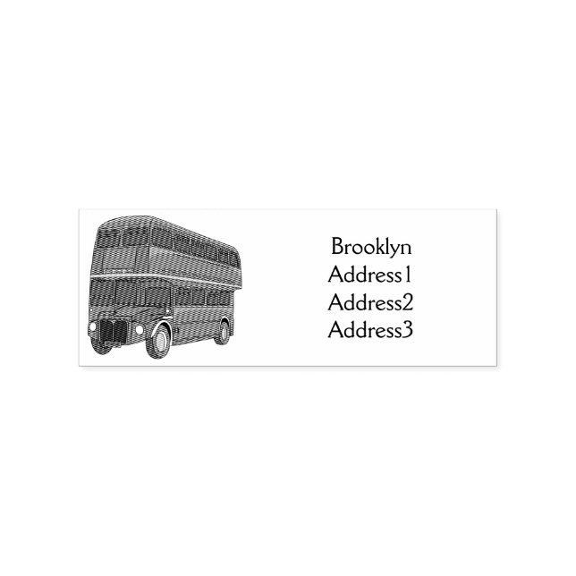 illustration av buss-tecknaden dubbla-decker stämpel (Tryck)