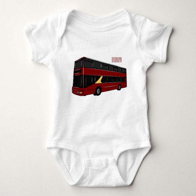 illustration av buss-tecknaden dubbla-decker t shirt (Framsida)