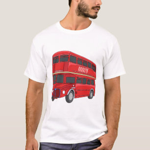 illustration av buss-tecknaden dubbla-decker t shirt