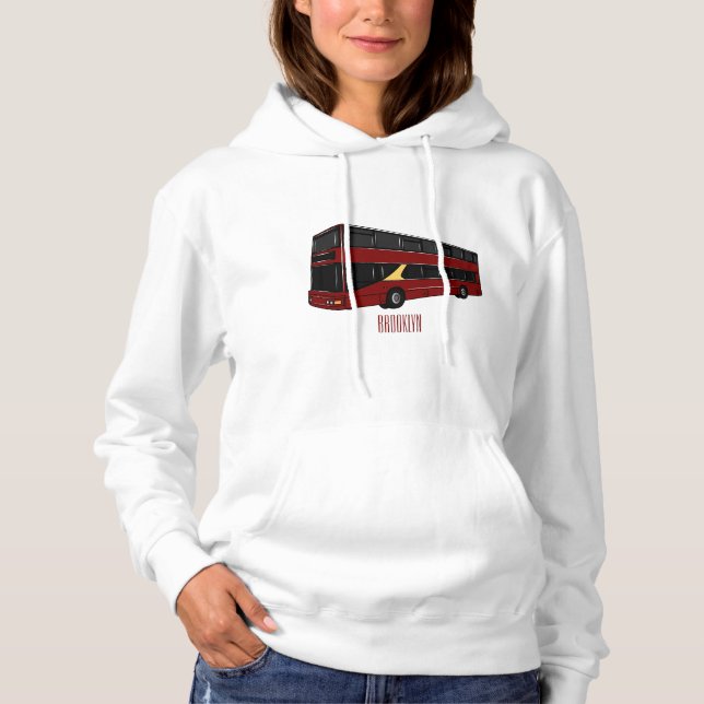 illustration av buss-tecknaden dubbla-decker t shirt (Framsida)