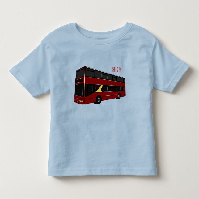 illustration av buss-tecknaden dubbla-decker t shirt (Framsida)