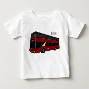 illustration av buss-tecknaden dubbla-decker t shirt