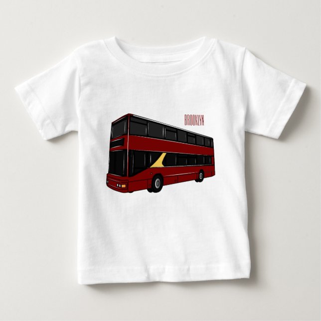 illustration av buss-tecknaden dubbla-decker t shirt (Framsida)
