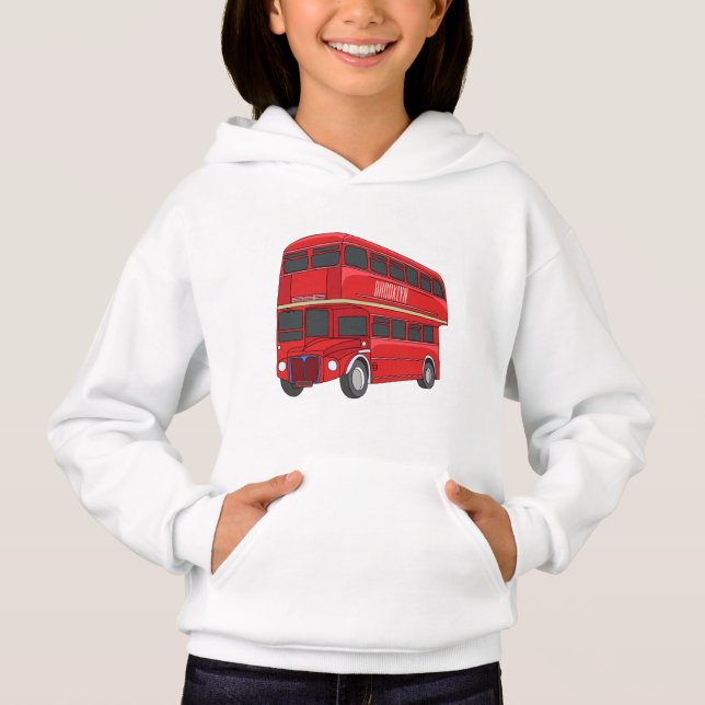 illustration av buss-tecknaden dubbla-decker t shirt (Framsida)