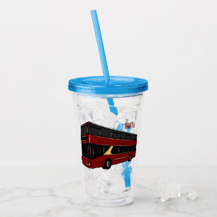 illustration av buss-tecknaden dubbla-decker take away mugg