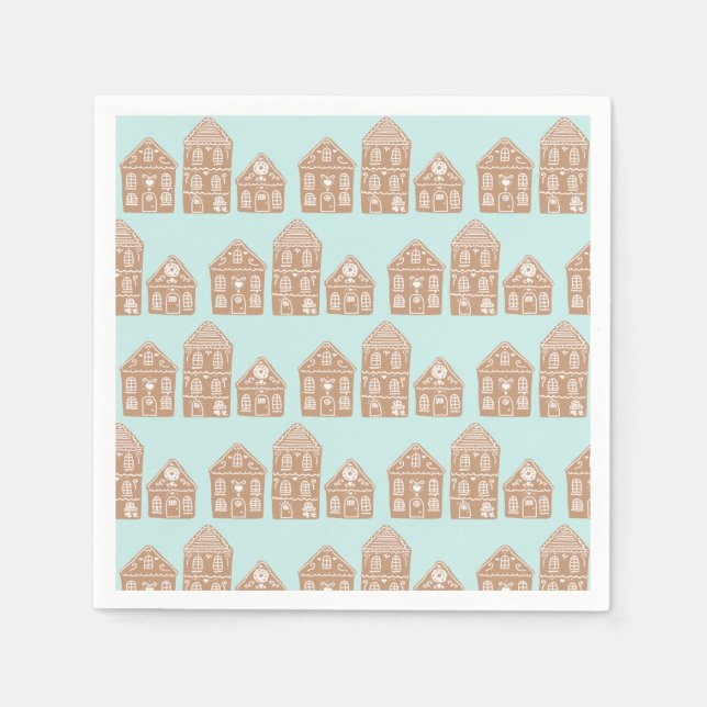 Illustration av byhuset Gingerbröd Pappersservett (Framsidan)