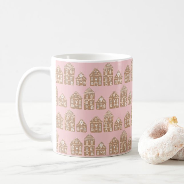 Illustration av byhuset Mönster Kaffemugg (Med munk)