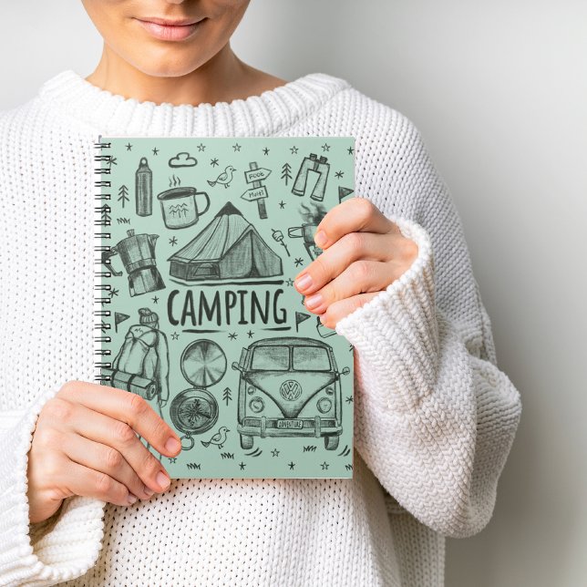 Illustration av camping utomhus anteckningsbok (Skapare uppladdad)