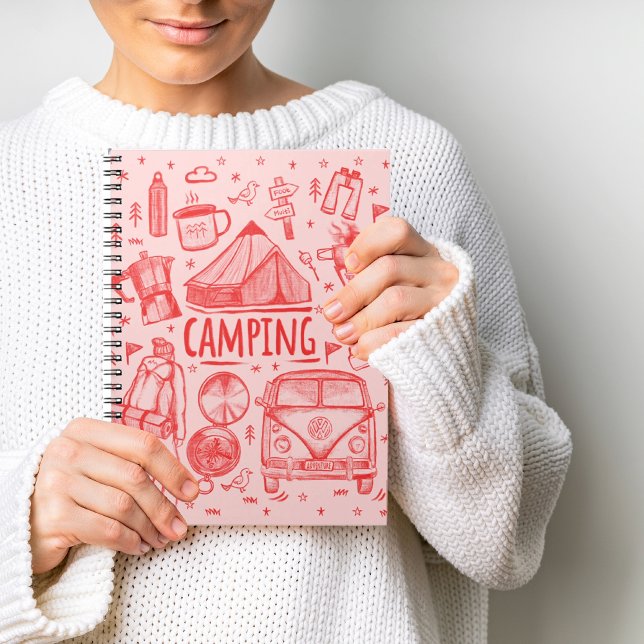 Illustration av camping utomhus anteckningsbok (Skapare uppladdad)