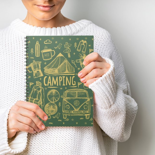 Illustration av camping utomhus anteckningsbok (Skapare uppladdad)