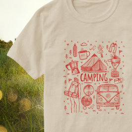 Illustration av camping utomhus t shirt