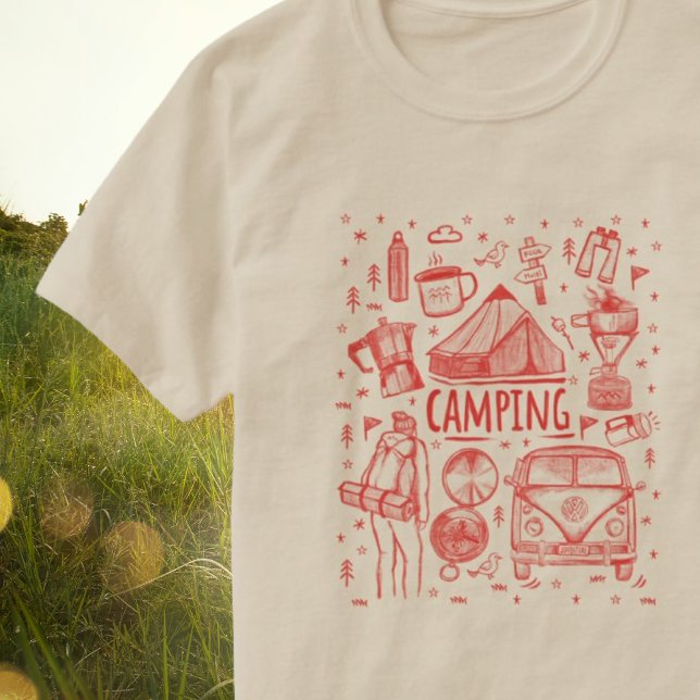 Illustration av camping utomhus t shirt (Skapare uppladdad)