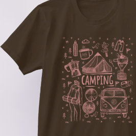 Illustration av camping utomhus t shirt