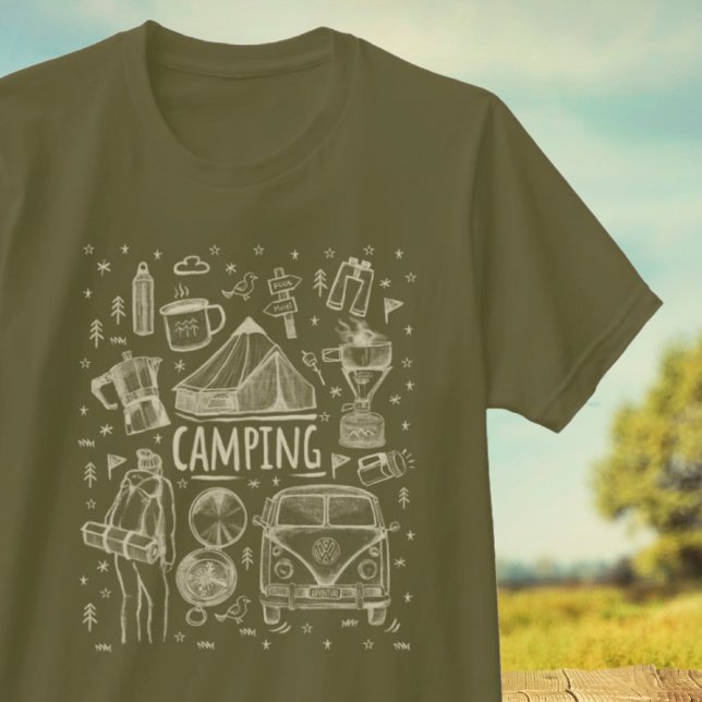 Illustration av camping utomhus t shirt (Skapare uppladdad)