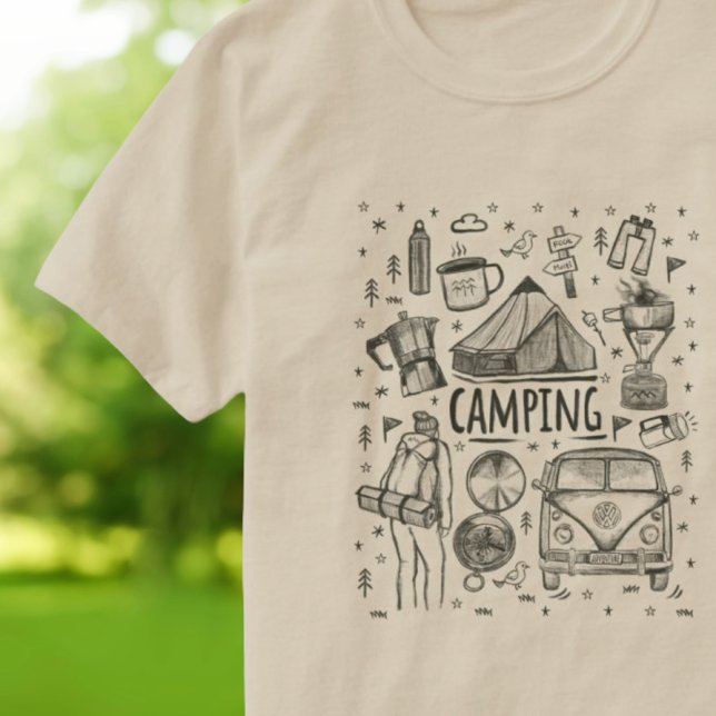 Illustration av camping utomhus t shirt (Skapare uppladdad)