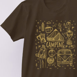 Illustration av camping utomhus t shirt