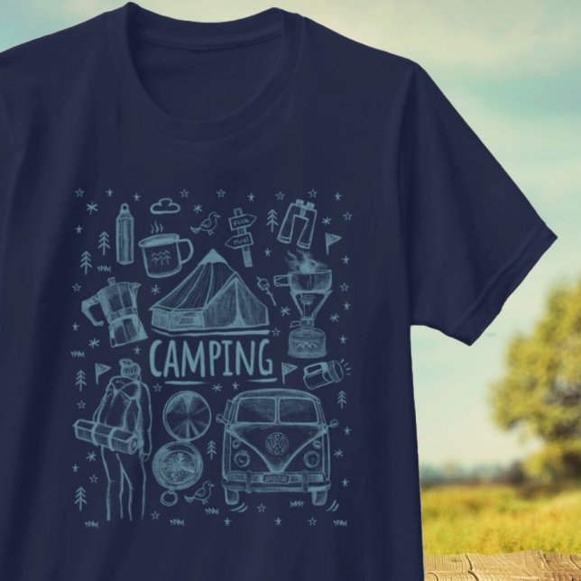 Illustration av camping utomhus t shirt (Skapare uppladdad)