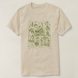 Illustration av camping utomhus t shirt